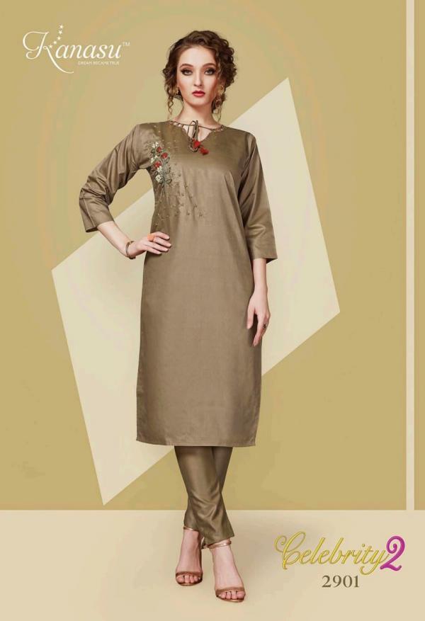 Kanasu Celebrity 2 Designer Ethnic Wear Silk Kurti With Bottom 